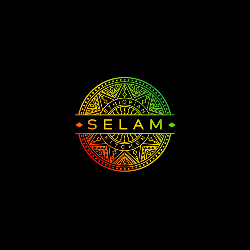 Pattern logo with the title 'Selam ethiopian kitchen'