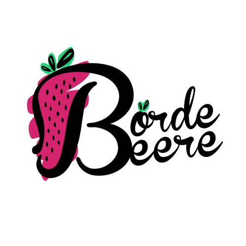 Fruit brand with the title 'Logo for strawberry marketing'