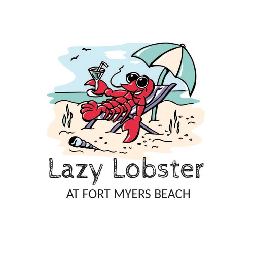 Whimsical brand with the title 'Lazy Lobster whimsical fun logo'