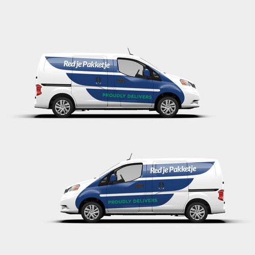 Van design with the title 'Same-day delivery cars wrap design'
