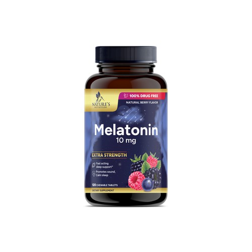 Medical label with the title 'Melatonin label design '