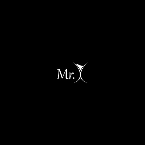Cocktail logo with the title 'Mr. X  the logo cocktail design concept'