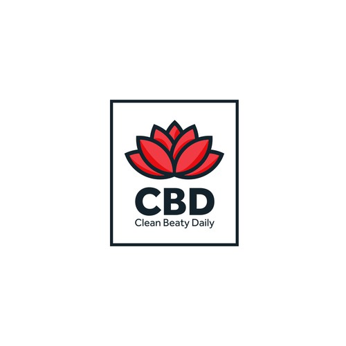 Royal blue logo with the title 'CBD logo, skincare product.'