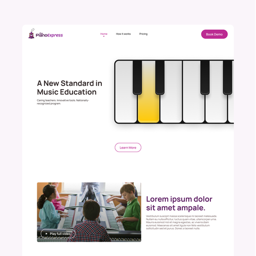 Music website with the title 'Webpage for a music school'