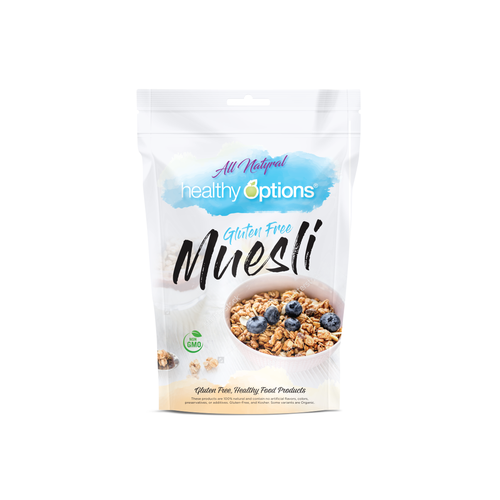 Diet design with the title 'Healthy Options Muesli'