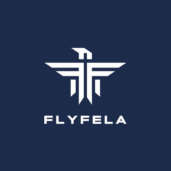 Flying design with the title 'flyfela'