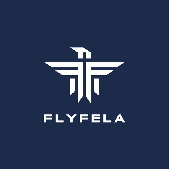 鹰图标标志与标题“flyfela”