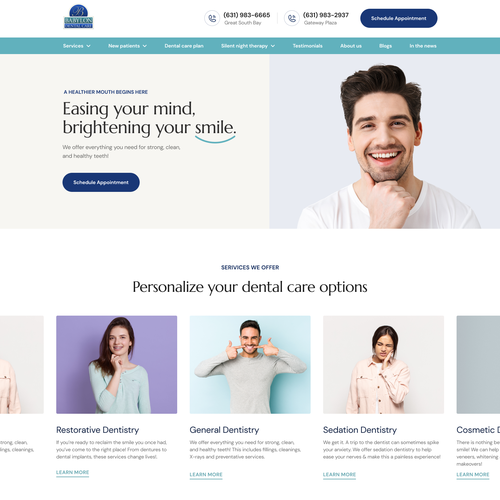 Dental website with the title 'Website Design For A Dental Treatment Company '