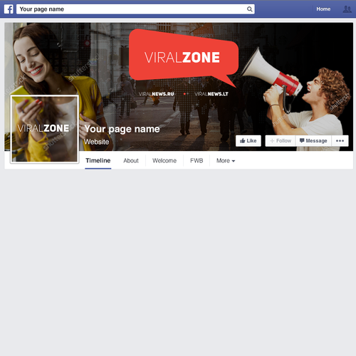 Viral design with the title 'Facebook cover design for Viral News'