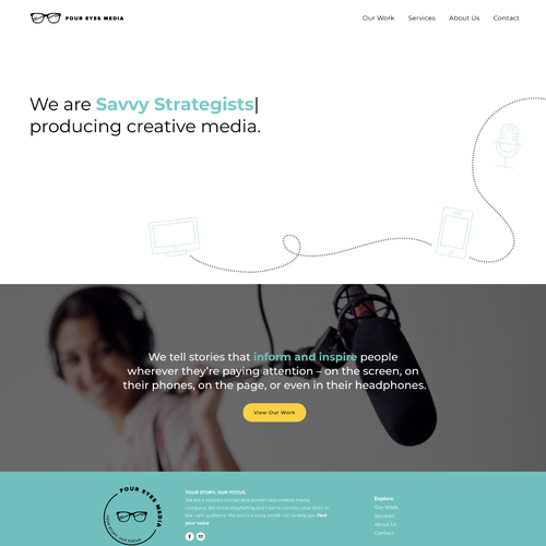 Strategic design with the title 'Four Eyes Media'