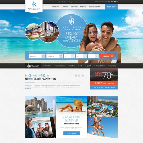 Luxury website with the title 'Luxury resort web design'