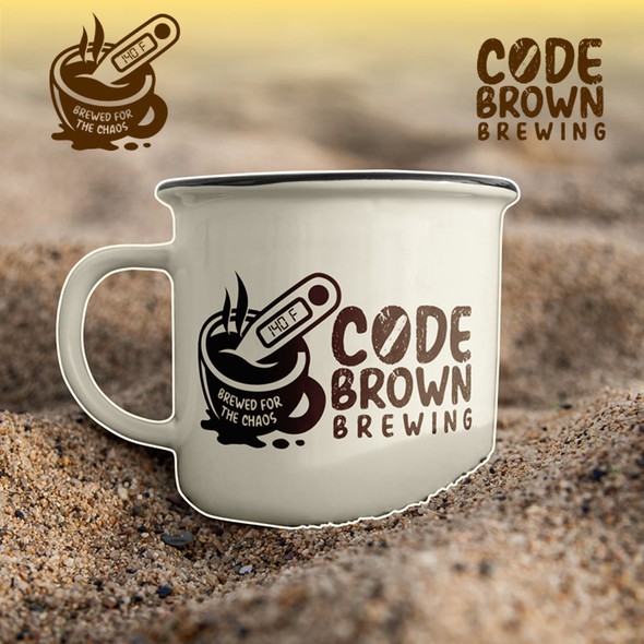 Chicken cartoon logo with the title 'Code Brown Brewing - Coffee Company'