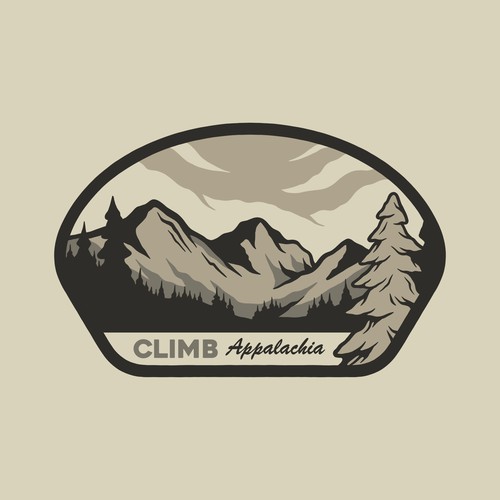 Merchandise logo with the title 'Outdoor badge logo design'