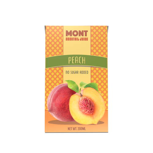 Peach design with the title 'Packaging concept for fruit juice'