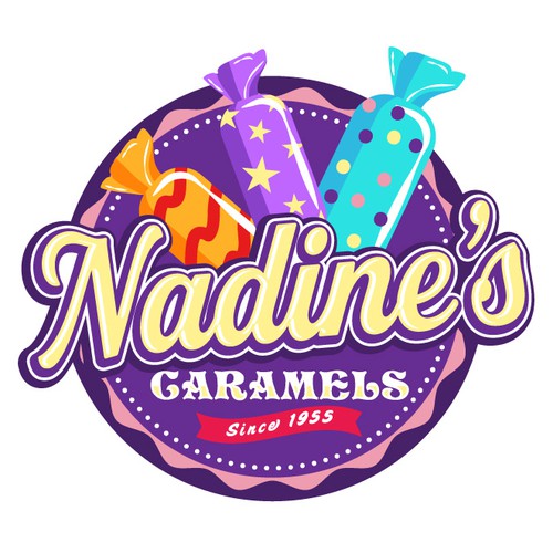 Sweet design with the title 'Nadine's Caramels'