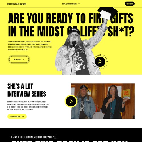 Typography website with the title ' Irreverent, badass speaker/author website to match the badassery of my new amazon best seller!'