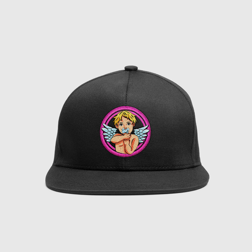 Merchandise artwork with the title 'Patch hat design'