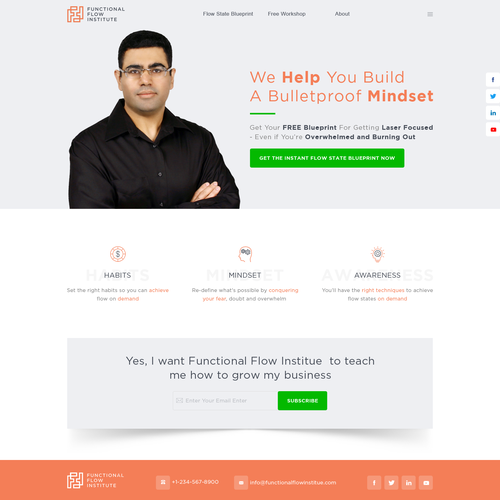 Personal trainer design with the title 'Functional Flow Institute'