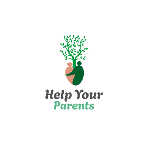 Donation logo with the title 'I'm excited to present the Help Your Parents logo design'