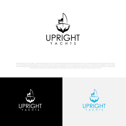 Yacht club logo with the title 'Upright Yachts Logo'
