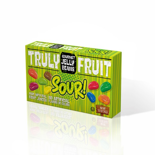 Candy packaging with the title 'Quirky logo and packaging design for a Gourmet Jelly Beans Brand'