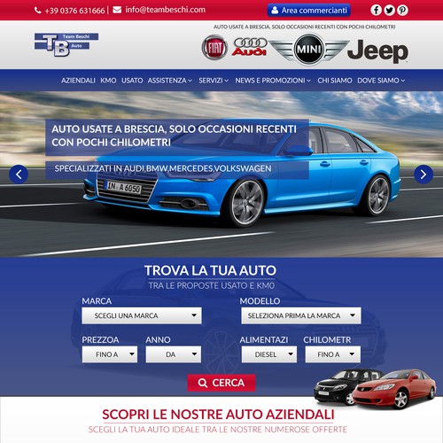Car website with the title 'New Style for TeamBeschi.com'