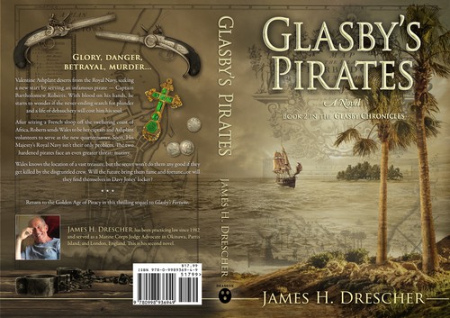 History book cover with the title 'Book cover for the sequel of Glasbys Fortune – Book 2 in the Glasby Chronicles'