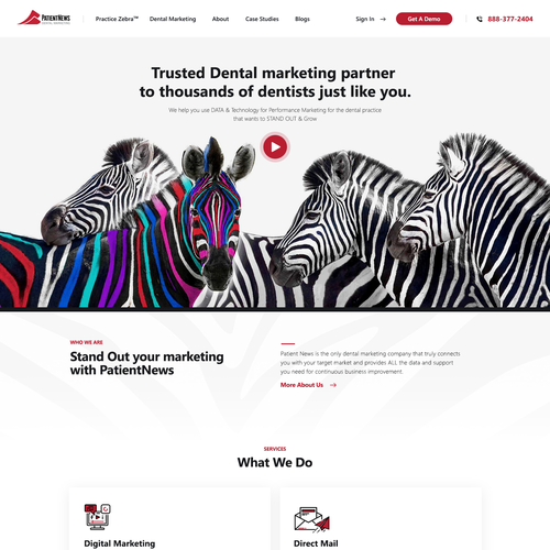 Company website with the title 'Dental Patient Website'