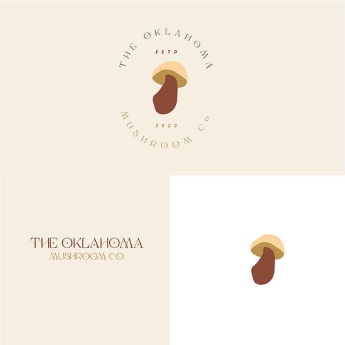 Earthy logo with the title 'The Oklahoma Mushroom Co._Food Company'