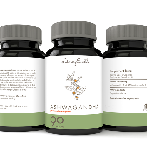 Nature label with the title 'Living Earth - Label winner design -'