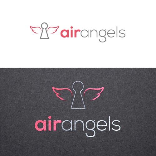 Angel wings logo with the title 'Logo concept for property management company'