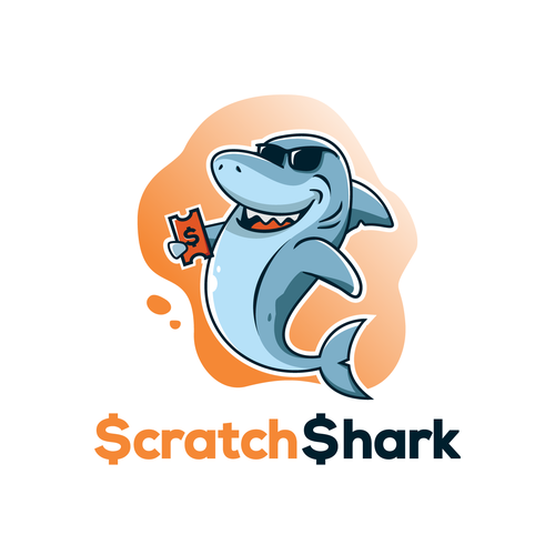 Shark logo with the title 'Scratch Shark Logo Design'