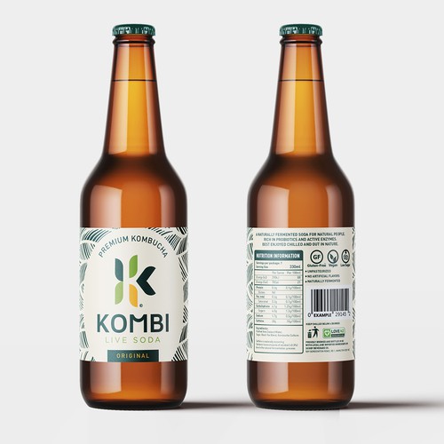 Soda label with the title 'KOMBI Live Soda'