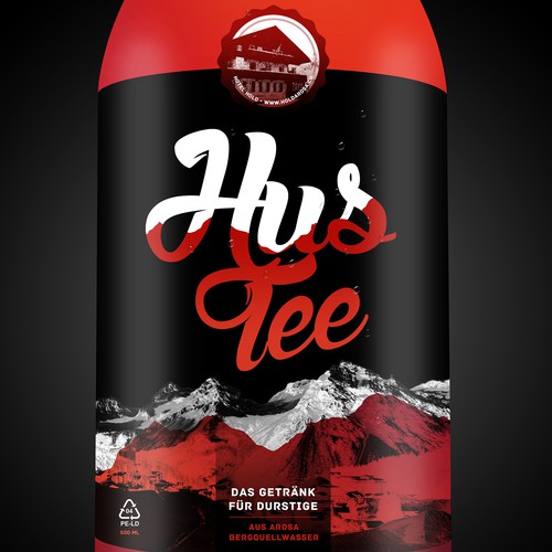 Tea label with the title 'HUSTEE Tea Bottle Label'