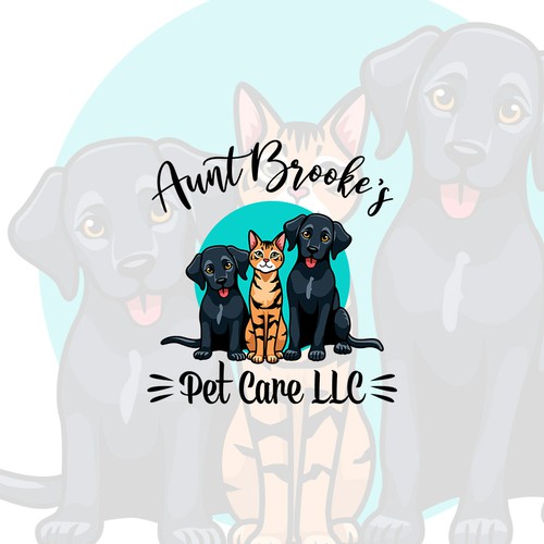 Cat brand with the title 'Aunt Brooke’s Pet Care LLC'