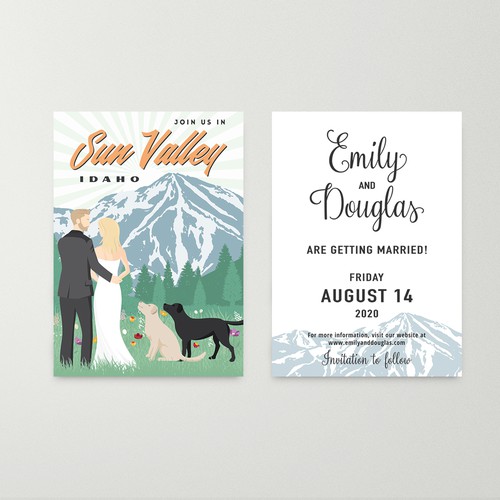 Couples design with the title 'Save the Date - Emily and Douglas'