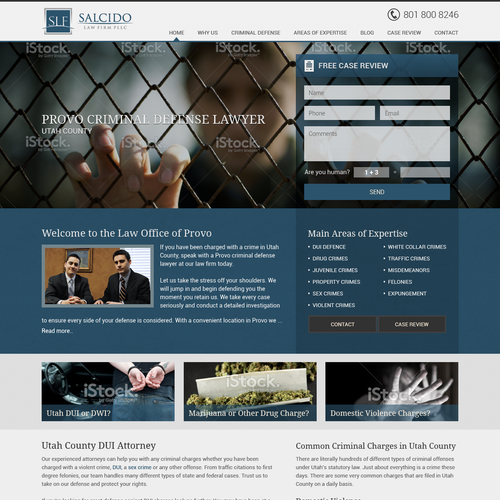 Attorney website with the title 'Redesign for Criminal Defense Law Firm'