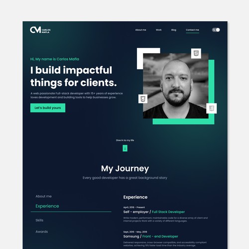 Portfolio website with the title 'Developer Portfolio'