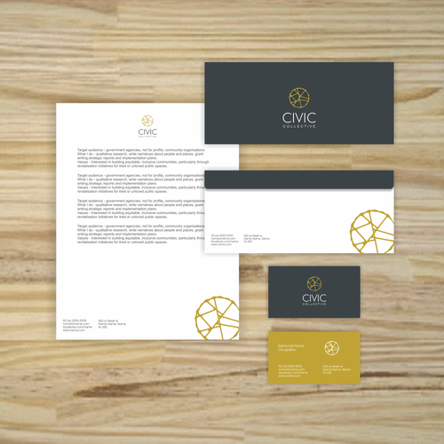 Stationery brand with the title 'CIVIC'