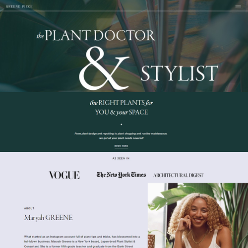 Stylist design with the title 'The Plant Doctor & Stylist'