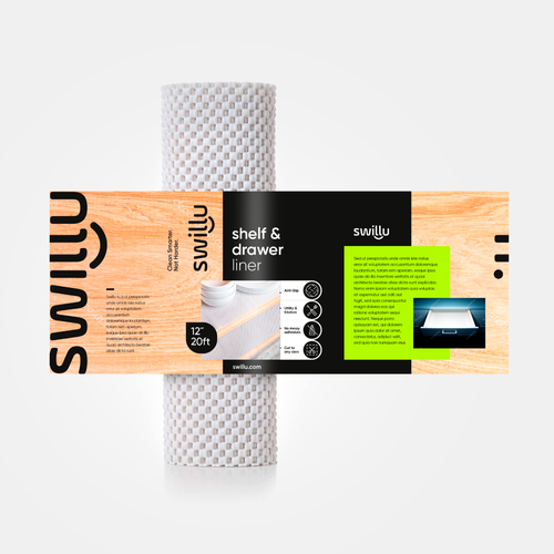Logo label with the title 'Paper Wrap Packaging for Shelf Liner'