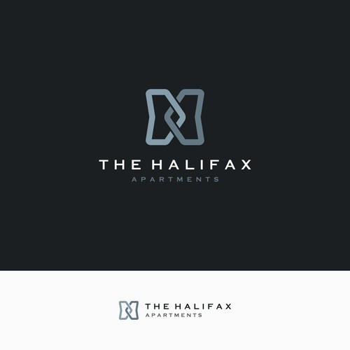 Gray logo with the title 'Logo for Halifax Apartments'