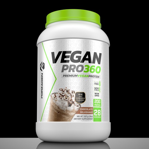 Vegan label with the title 'Vegan Pro Protein sport supplement'