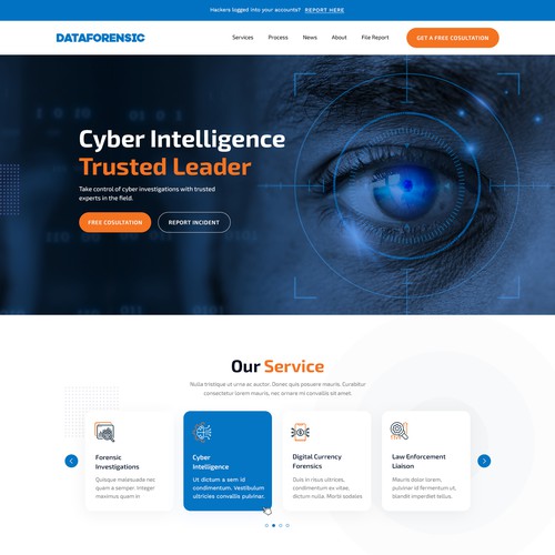 Security website with the title 'dataforensic.net'