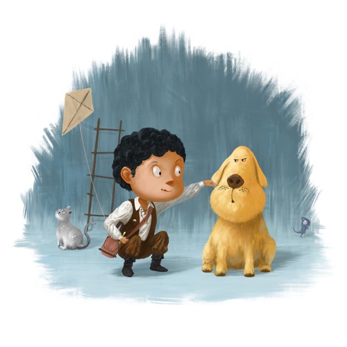 Kid artwork with the title 'Children book illustration'