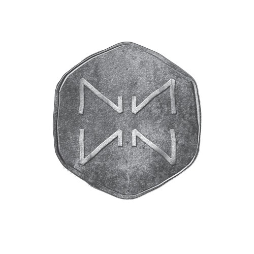 Metal brand with the title 'Aged coin design'