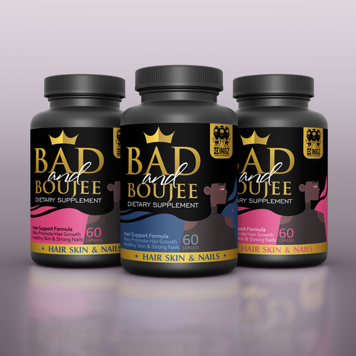 Hipster packaging with the title 'Dietary supplement for women'