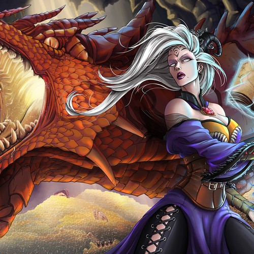 Dragon artwork with the title 'Illustration for tcg binder '