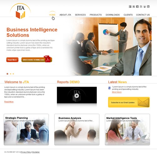 Corporate website with the title 'Jonathan Tooley Associados lda needs a new website design'