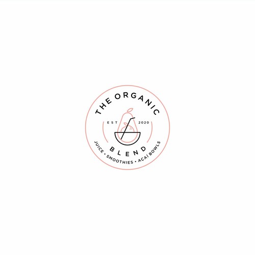 Juice logo with the title 'The Organic Blend'